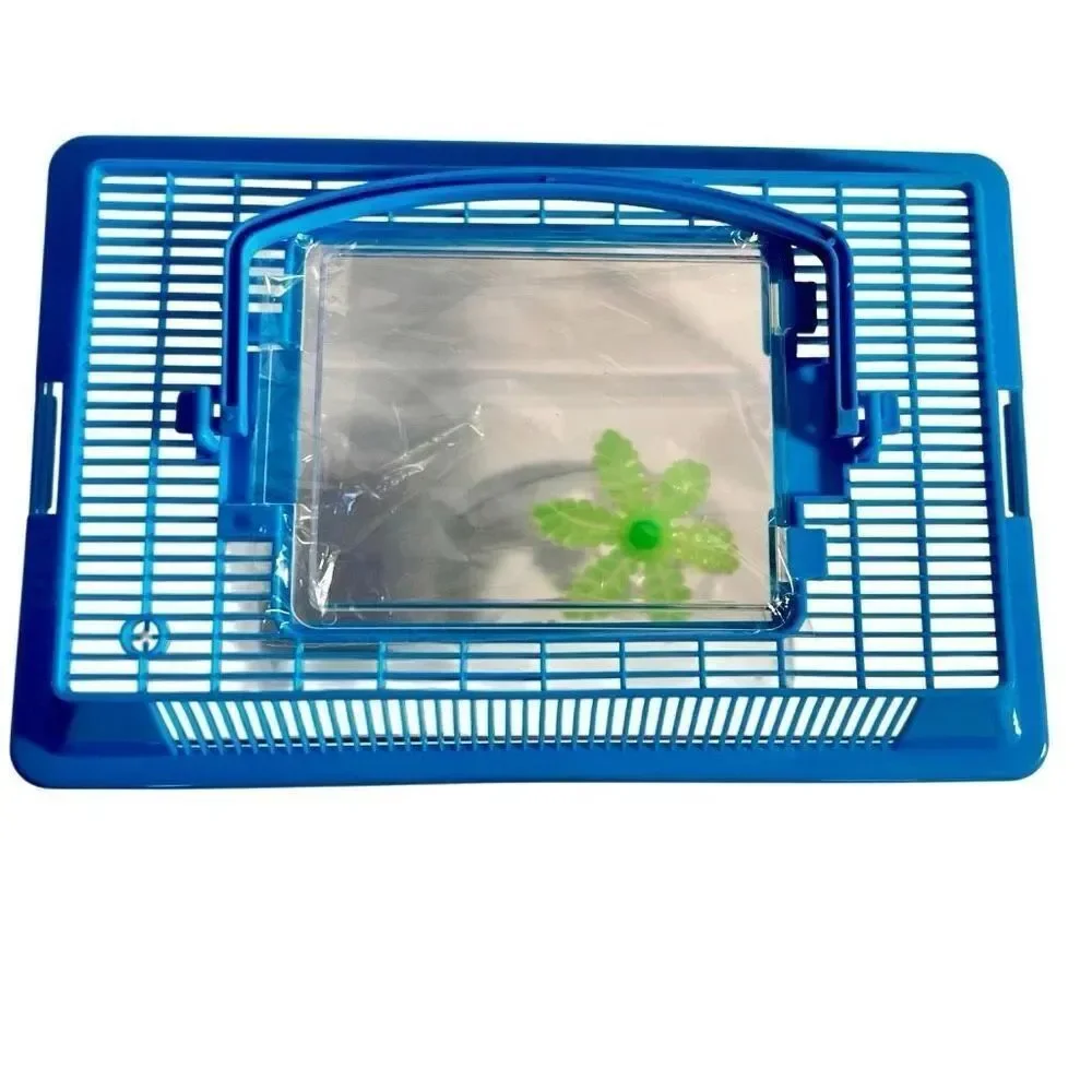 Portable Aquatic/Terrarium Tank, Plastic Carrier Cage with Lid and Handle NWT